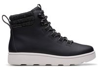 Clarks Botki damskie - Step ExplorHi - rozmiar 37 - czarne, skóra, tkanina