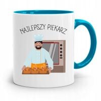 Kubek Błękitny Prezent Dla Najlepszego Piekarza Z Nadrukiem Ze Zdjęciem