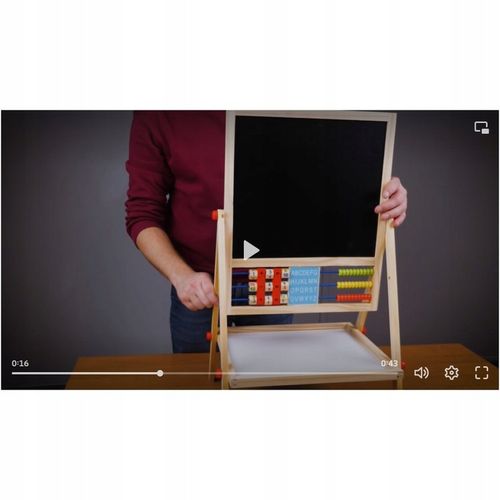 Tablica Magnetyczna Suchościeralna Kredowa Stojąca Dwustronna Drewniana 6w1 na Arena.pl