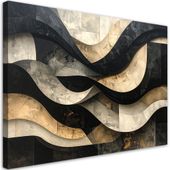 Obraz, Abstrakcyja 3D czarno złoty 120x80