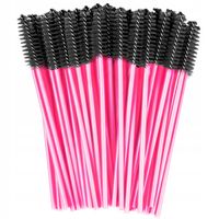 SZCZOTECZKA DO RZĘS I BRWI SPIRALKA CZARNA CIEMNY RÓŻ 50 sztuk