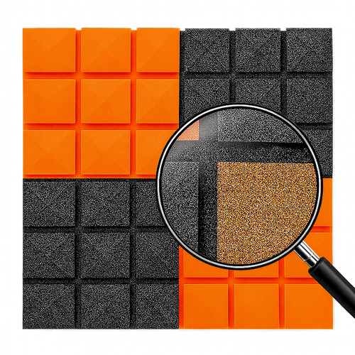 Panele akustyczne BUFFO 30×30 cm| grafit pomarańcz| ZESTAW | – 4 szt na Arena.pl