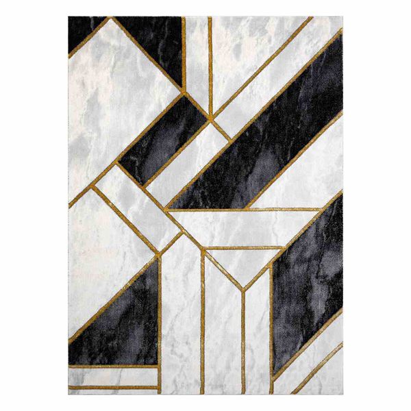 RUG/LU/ESTEMA/MARBLE3/BLACK+GOLD/160x220 zdjęcie 1