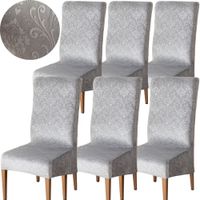 ZESTAW 6 SZT POKROWIEC NA KRZESŁO WELUR WYDŁUŻONY