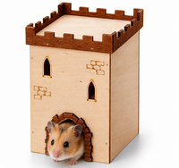 JK ANIMALS Domek ZAMEK piętrowy drewniany zabawka chomika myszy gryzoni 14c