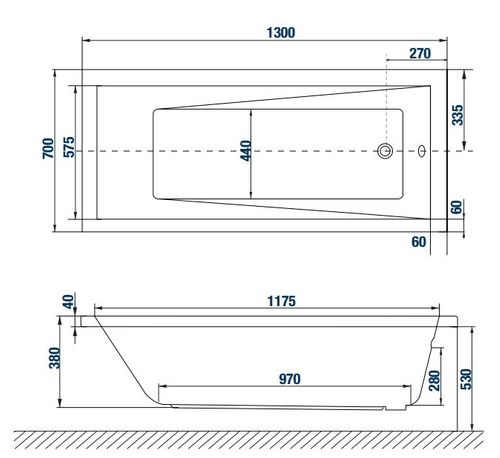 Wanna prostokątna Polska akrylowa 130x70 cm +nogi na Arena.pl