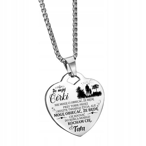 Łańcuszek ZAWIESZKA Serce Srebrny NASZYJNIK Dla CÓRKI od Taty GRAWER BOX na Arena.pl