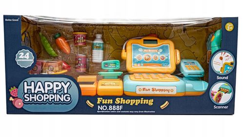 Sklepowa Kasa Fiskalna dla Dzieci ZABAWA w SKLEP Koszyk Waga Czytnik Monety na Arena.pl