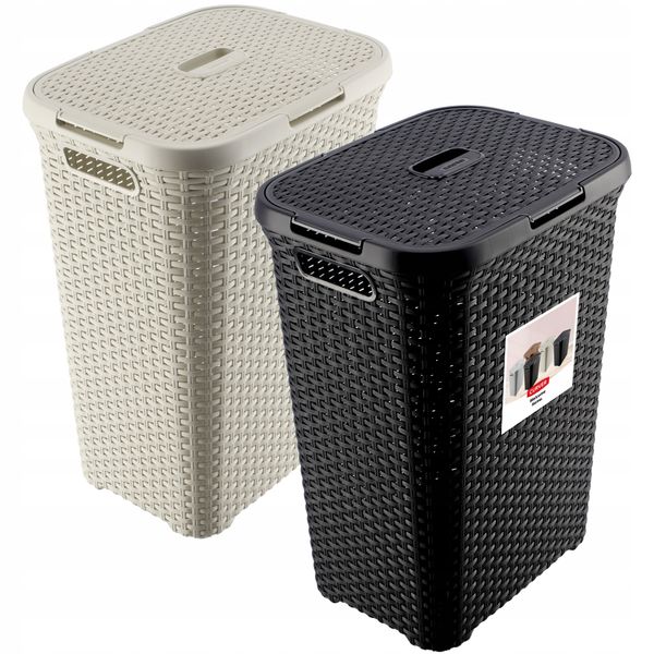 Curver 189207 kosz na bieliznę Natural Style, 60L zdjęcie 1