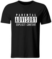 KOSZULKA Z NADRUKIEM PARENTAL ADVISORY, ROZ. S