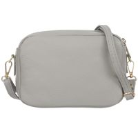 VERA PELLE torebka skórzana listonoszka z paskiem na ramię V486 j.szara