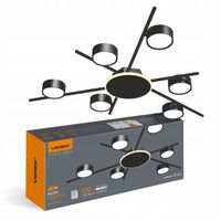 Lampa sufitowa Videx czarna 6-punktowa aluminium nowoczesna