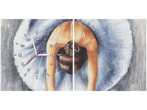 80 40CM 2 ELEM ZEGAR OBRAZ BŁĘKITNA BALETNICA NADRUK na Arena.pl