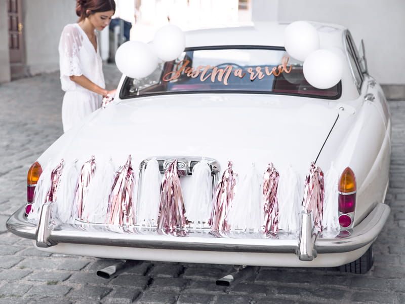 Zestaw dekoracji samochodowych - Just Married zdjęcie 5