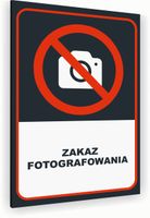 Tabliczka znak informacyjny 30x20 Antracyt ZAKAZ FOTOGRAFOWANIA Aluminiowa