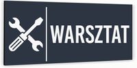 Tabliczka na drzwi WARSZTAT Aluminium ATRACYTOWA NIERDZEWNA Piktogram