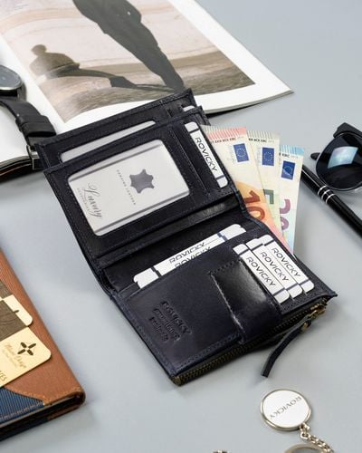 skórzany portfel męski w stylu retro - rovicky na Arena.pl