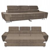 Sofa kanapa 3 os rozkładana z f. spania Bosso Family meble brązowy welur