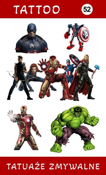 Tatuaże zmywalne Avengers zdjęcie 1