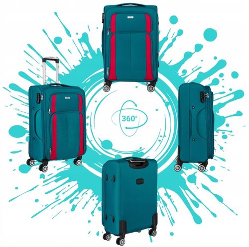 Walizka miękka na 4 kółkach ŚREDNIA pojemna solidna bagaż PETERSON na Arena.pl