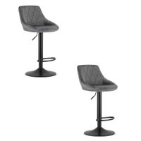 Hoker nowoczesny KAST szary welur aksamit 2 szt. do kuchni baru wyspy
