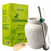 Zestaw Yerba Mate Cachamate Hierbas + Matero Bombilla Nabierka