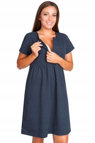 Koszula nocna ciążowa do karmienia piersią MACZEK granat L/XL na Arena.pl