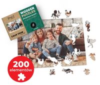 FOTO PUZZLE DREWNIANE ze ZDJĘCIA z elementami zwierząt 60x40cm 200el.