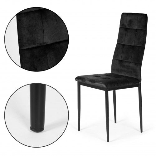 KOMPLET 4 KRZESEŁ MODERNHOME CZARNE WYPROFILOWANE 120KG na Arena.pl