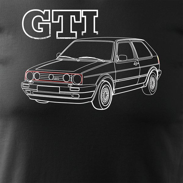 Koszulka z samochodem VW Golf 2 II męska czarna REGULAR S zdjęcie 2