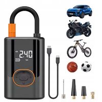 Mocna Elektryczna Pompka Sprężarka 3w1 Kompresor LED SOS Powerbank 4000 mAh