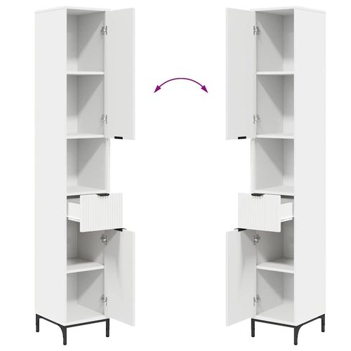 Wysoka szafka łazienkowa z szufladą Biały 31,5 x 33 x 190 cm na Arena.pl