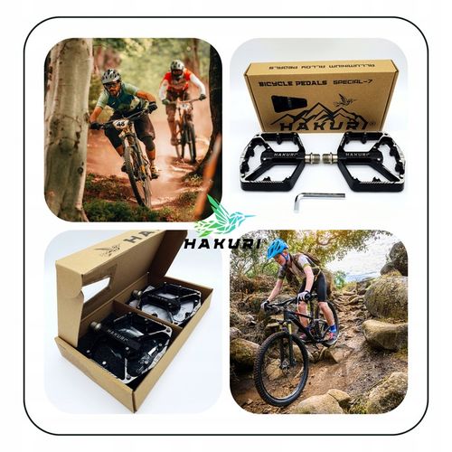 Pedały PLATFORMOWE ALUMINIOWE 3 ŁOŻYSKA Maszynowe Lekkie DH ENDURO MTB na Arena.pl