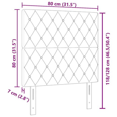 Wezgłowie LED Ze LED Lights Argyle ciemno szary 80 cm Aksamit na Arena.pl