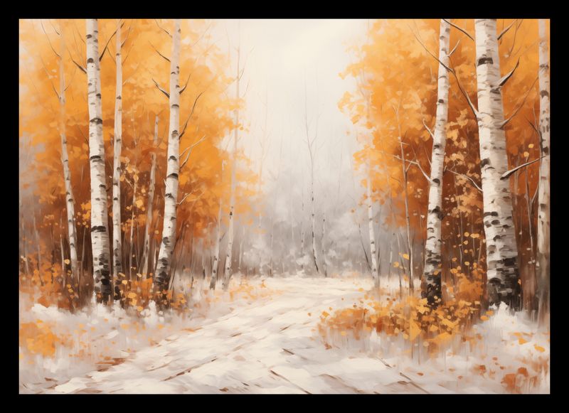 Plakat 29,7x21cm Jesienne Brzozy zdjęcie 2