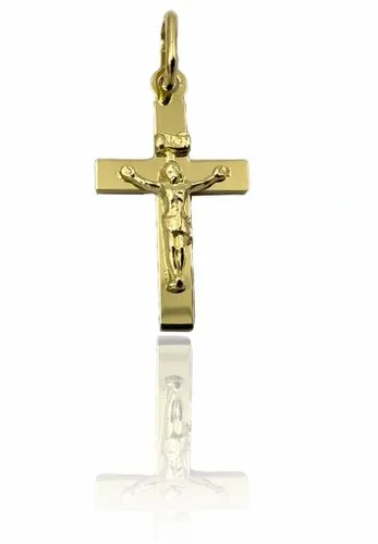 ZŁOTY ŁAŃCUSZEK 585 Krzyżyk KOMUNIA CHRZEST na Arena.pl