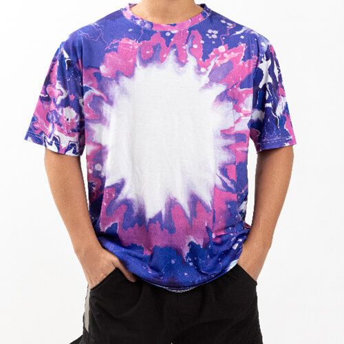 Koszulka Cotton-Like Bleached Bloom Blue do sublimacji S zdjęcie 4