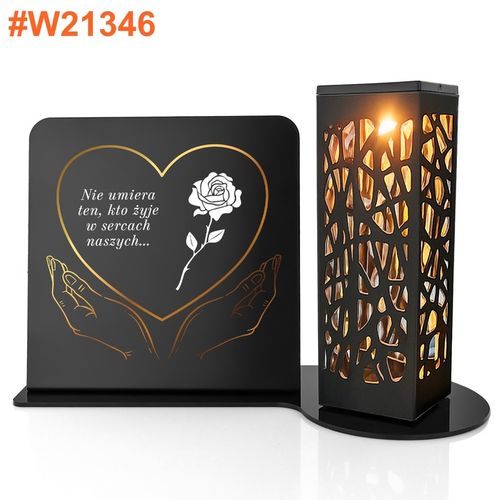 Znicz Solarny Led z Personalizacją na Grób Mamy Taty Babci Dziadka na Arena.pl