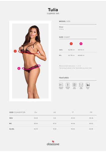 tulia komplet 2-częściowy otwarty czarny    xs/s na Arena.pl