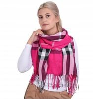 SZAL DAMSKI CHUSTA DUŻY KASZMIR KRATA ANGIELSKA kolor Fioletowy