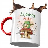 Kubek Czerwony Dla Mistrza Żajebisty Mistrz Kubek Z Nadrukiem Ze Zdjęciem