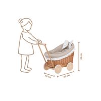 LUNA WÓZEK WIKLINOWY DLA LALEK Z OBSZYCIEM BEŻOWYM 60X30 H45 CM uniwersalny