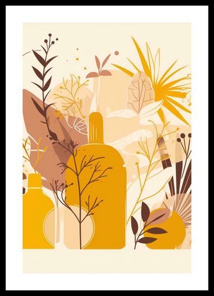 Plakat 68x101cm Złote Rośliny zdjęcie 3