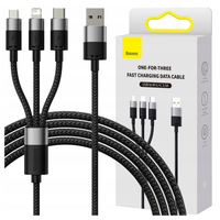 kabel usb 3w1 baseus starspeed, usb-c + micro usb + lightning, 3,5a