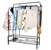 Wieszak na ubrania regał metalowy organizer stojak 160 x 120 cm
