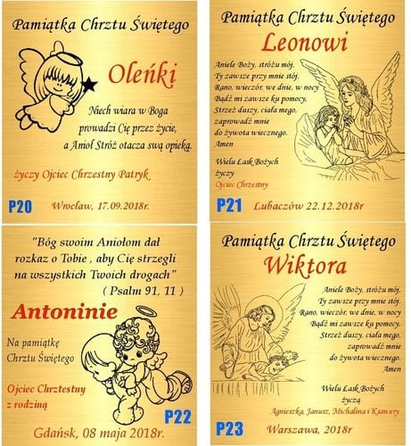 Złoty aniołek 333 łańcuszek gratis grawer Chrzest na Arena.pl