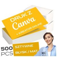 wizytówki dwustronne 500 sztuk kreator 350g mat błysk wizualizacja gratis