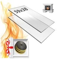 SZYBA KOMINKOWA SZKŁO WYMIAR 59x38 ŻAROODPORNA DO PIECA KOMINKA INVICTA