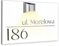 duża biała TABLICZKA podświetlana ADRESOWA numer domu adres dibond 40x30