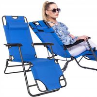 LEŻAK OGRODOWY PLAŻOWY FOTEL SKŁADANY ZERO GRAVITY TURYSTYCZNY KRZESŁO 2w1